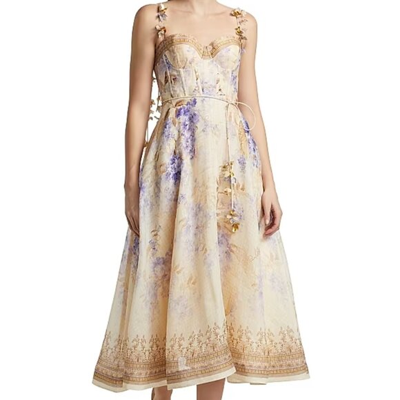 Zimmermann  Picnic Floral Midi-Dress - Picture 1 of 10